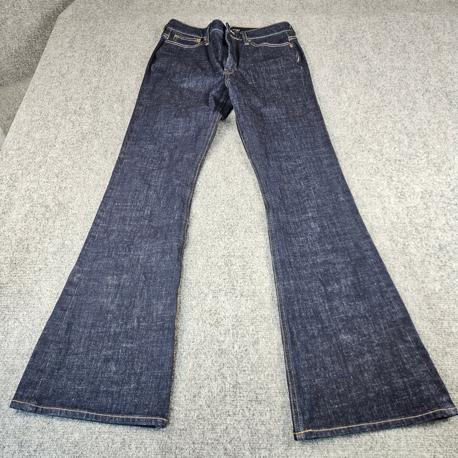 JCrew Skinny Flare Jeans 28 Dark Indigo Blue Denim Stretch Pants